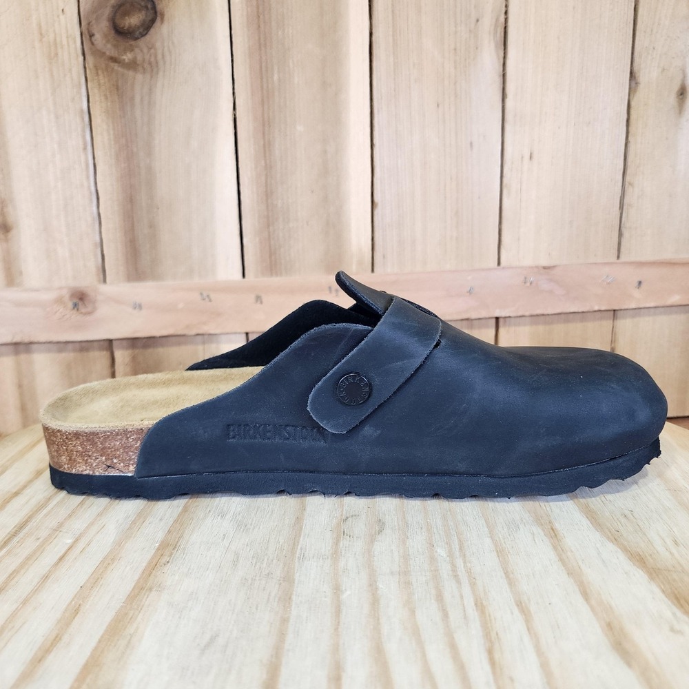 Birkenstock Boston Soft Footbed Clog Shoes Womens Size 9 40 Black Faux Leather - Picture 5 of 8